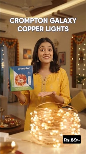 Crompton Galaxy Fairy Lights 💛 | 10M Warm White LED Lights for Home Decor #diwali #diwalidecoration