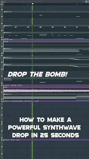 How to make powerful Synthwave drops in 25 seconds #synthwave #flstudio