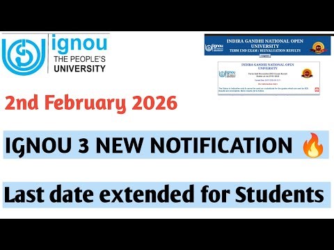 IGNOU 2nd FEBRUARY 2026 NEW NOTIFICATION NCTE COURSES #livestream
