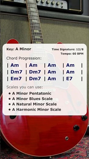 SLOW BLUES Backing Track A Minor ★ Guitar Jam Track