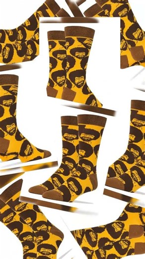 Bob Ross Flash Mob - Men's Cotton Crew Funny Socks