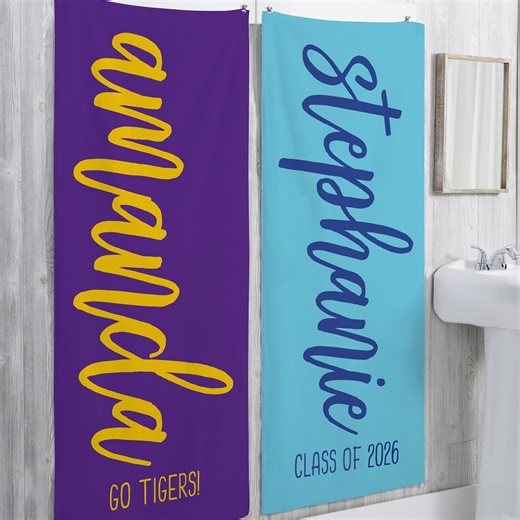 Personalized Graduation Bath Towel – Class of 2025 Gift – Custom Name College Grad Towel – Senior 2026 Dorm Gifts – High School Graduation - Etsy