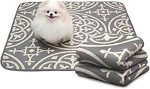 Washable Pee Pads for Dogs 2 Pack,36"x36" Waterproof Non-Slip Reusable Puppy Pad with Fast Absorbent,Leakproof Whelping Pads for Pet Housebreaking (Lake Blue Medallion, 36"x36"(Pack of 2))