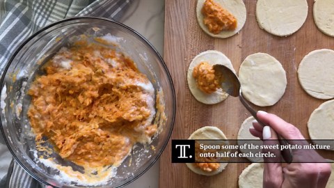 Puffy savory sweet potato hand pies recipe