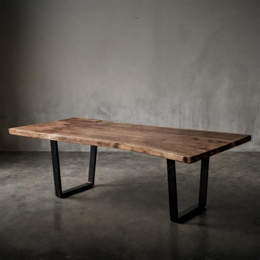 Live Edge Coffee Table, Rustic Solid Wood Center Table With Metal Legs, Handmade Natural Wood Living Room Furniture, Industrial Decor - Etsy