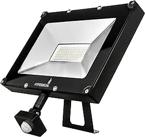 Hyperikon LED Flood Light, 50W=250W, Outdoor Security Lighting, Motion Sensor Exterior Fixture, Super Bright Commercial Light, IP65 Waterproof, UL, Crystal White