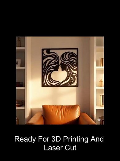 Two Faces In Love Wall Decor For 3D Print And Laser Files