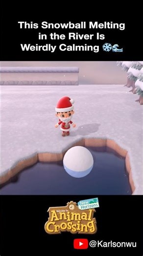 This Snowball Melting in the River Is Weirdly Calming ❄️ #animalcrossing #snowball #shorts #calming