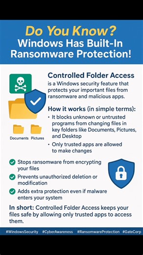 Controlled Folder Access. Check the comments for more details👇👇👇 | Gate Corp.