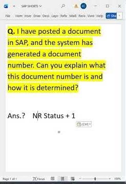 SAP S/4 HANA Interview Question & Answer || How SAP Generates Accounting Document Numbers