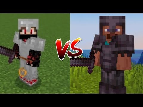 Me in iron armour vs fully enchted nethrite armour player Minecraft pvp