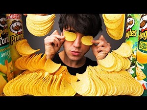 CHEESE PRINGLES FLAVORS RANKED (Crunchy Eating Sounds) | McBang ASMR