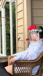 Homemade hummingbird feeding mask. #Hummingbirdlove #hummingbird #reel #animals #videobird #viral #bird #nature #animais | Hummingbird Love