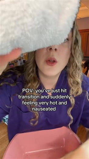 Nausea and vomiting in labor 🤢 ⬇️ Some people feel nausea in labor due to: ⛔️the pressure of baby’s head on the lower GI tract, particularly in transition as baby is getting LOW ⛔️delayed gastric emptying due to blood flow being diverted to the uterus ⛔️ labor hormones ⛔️ a reaction to strong contractions ⛔️ lowered blood pressure related to an epidural While I know it’s not ever fun to throw up, vomiting in labor can be productive. (And often you feel better after throwing up!) I once heard a 