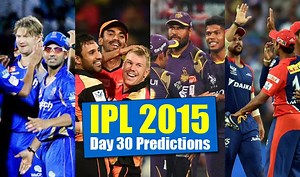 IPL 2015 Day 30: Today’s Prediction, Current Points Table and Schedule for upcoming matches of IPL 8