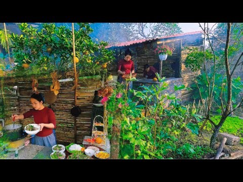 Rural life. My mother catches snails in the fields to cook snail noodle soup.