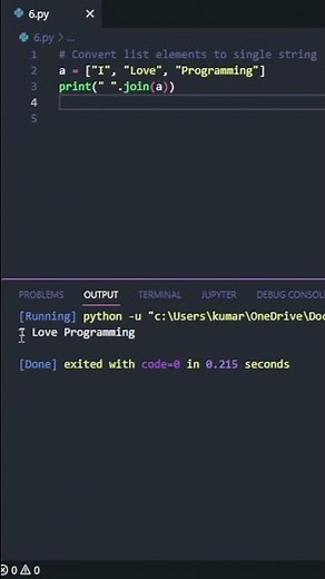 How to Convert List Elements to String? #python #programming #coding
