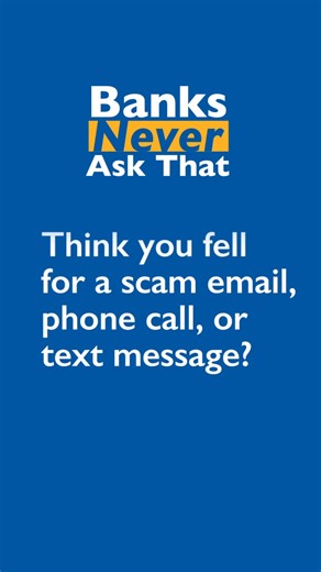 Think you fell victim to a scam? Watch this video to make sure you're prepared for what to do next. 🎥 | First National Bank