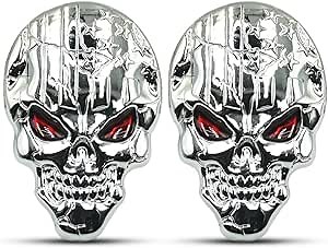 Amazon.com: NAWPHEKI 2-Pack 3D Skull Emblems Strong Adhesive Metal USA Flag Car Sticker Decal Car Skeleton Emblem Badge for All Vehicles Car Truck Bicycle Motorcycle (Silver) : Automotive