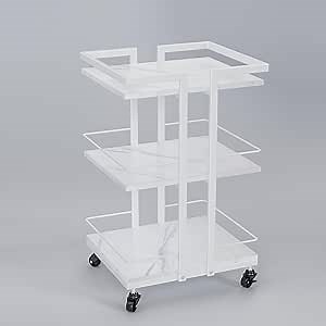 Salon Cart on Wheels With Three Tray, Esthetician Storage Trolley for Massage Facials Tattoo, Rolling Beauty Spa Cosmetology Manicure Equipment