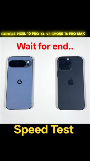 Google Pixel 10 Pro XL Vs Iphone 16 Pro Max Real Speed Test #shorts #tech #iphone