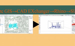 GIS导城市模型——shp建筑矢量数据转obj/3ds模型（shp数据-ArcScene-CADExchanger-Rhino-SU）