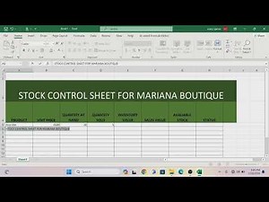 STOCK INVENTORY SHEET USING EXCEL