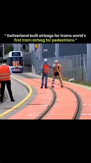 know Universe on Instagram: "Switzerland, specifically Zurich, is pioneering the world's first tram airbags for pedestrian safety, developed by Alstom for VBZ trams, designed to deploy rapidly from the front of the tram using sensors to cushion or push pedestrians out of harm's way, aiming to significantly reduce injuries in unavoidable collisions where braking isn't enough. We do not own any of the content. All credit goes to the respective owners. No copyright infringement intended. DM for cre
