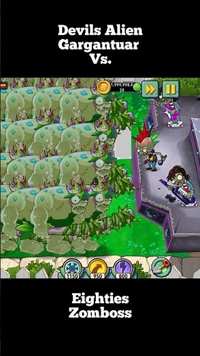 Eighties & Beach Zomboss Vs. Devils Alien Gargantuar / Plants Vs. Zombies 2