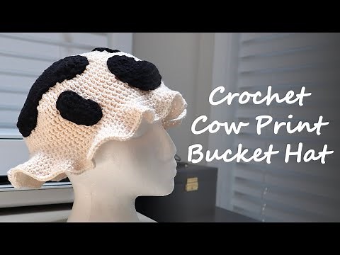 How to Crochet a Bucket Hat | Cow Print
