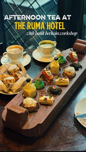 May Ventures ✈️🍔🍦📸 on Instagram: "A lovely high tea with mum, time we’ll always treasure. Ending the afternoon with a batik berkain workshop, a true pleasure! ❤️ Only at @therumahotel , we got to enjoy the Chapters of Afternoon Tea, served to us in a Congkak! ✨ Beginning with the hand-washing ritual, we then enjoyed the chapters of our high tea : Chapter One: Savory Chapter Two: Sweets Chapter Three: Scones Chapter Four: The Trolley Delights Final Chapter: the chocolate pralines! (This really