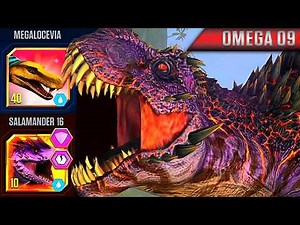 MEGALOCEVIA & SALAMANDER 16 VS OMEGA 09 BOSS FIGHT | JURASSIC WORLD THE GAME