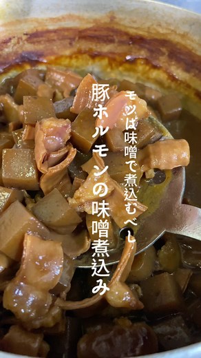 豚ホルモンの味噌煮込みレシピ