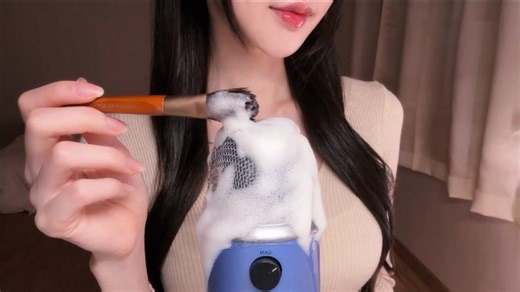 【plob_助眠】女主播｜ASMR/软绵绵融化的刺激性大脑按摩(泡沫、面霜、芦荟)( 1920 X 1080 )