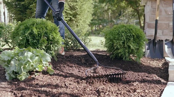 Husky 47 in. Wood Handle 10-Tines Welded Bedding Garden Fork 77144-950