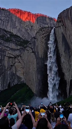 YOSEMITE'S MAGICAL FIRE SHOW  Yosemite National Park, California...