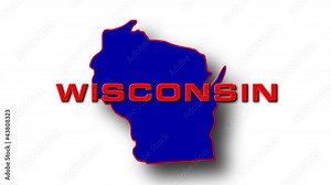 State of Wisconsin map reveals from the USA map silhouette anima