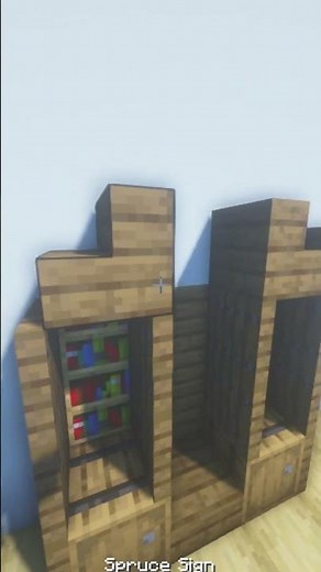 Minecraft Bookshelf Tutorial #minecraftbuild #minecraft