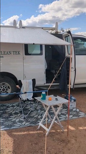Easier Way to Install Tarp Awning! #boondocking #vanlife #camping #arizona #campervan