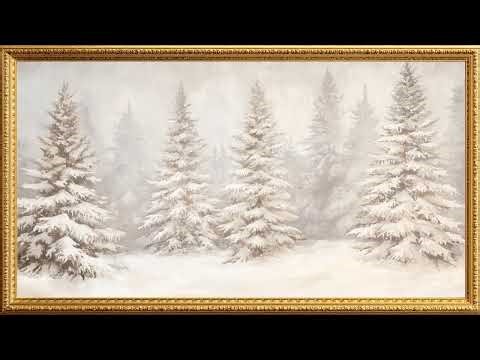 Winter Whisper Grove | Vintage Gold Frame | Snowy Landscape | 4K Frame TV Art Screensaver