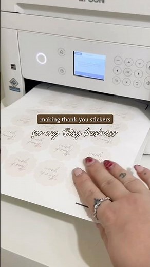 Making thank you stickers for my Etsy business