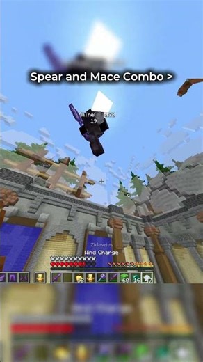 THIS TECHNIQUE SPEAR AND MACE COMBO IS OP #minecraft #minecraftshorts #minecraftvideos #mcpe #shorts