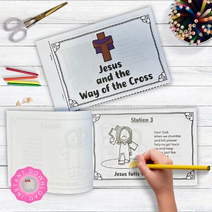 Stations of the Cross Printable for Kids, Jesus Way of the Cross Coloring Pages for Lent, Easter Story at Children's Church, Sunday School - Etsy