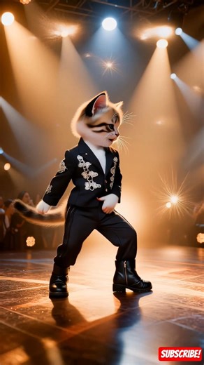 The Smoothest Moonwalk You’ve Ever Seen! 😂 Kitten Jackson in the house! 🕺#shorts #mj #ai #catvideos