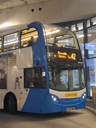 G'day all, here is: Metroline Manchester's Hyde Road Based; TEH193 SL63 GDK -> 42 Piccadilly Model: Alexander Dennis Enviro 400 Hybrid Livery: Stagecoach Local / Bee Network Special Features: None Previous Reg: None Previous Depot: Sharston, Stockport Previous Operator: Stagecoach Manchester (12257) Route VIA: Heaton Mersey, East Didsbury, Didsbury Village, Withington, Fallowfield, Rusholme, Chorlton-on-Medlock. #MrBlueBus #viral #bus #fyp #England