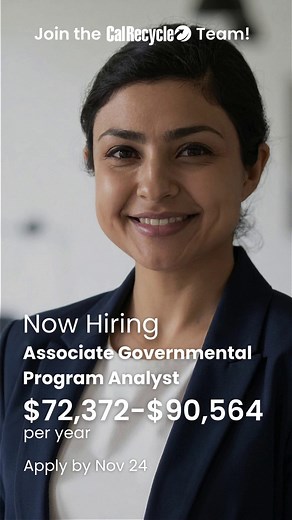 Have database skills and a passion for teaching? #NowHiring a bilingual Associate Governmental Program Analyst to help train recycling centers, develop policies, and support the Beverage Container Recycling Program. Apply by 11/24. https://ow.ly/7sk150Xt6PX | CalRecycle