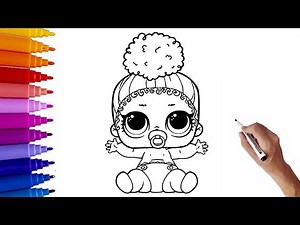 Drawing and Coloring baby LOL Doll step by step || How to draw LOL Doll
