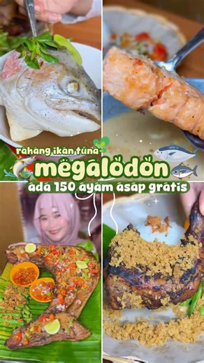 ✨ rahang tuna megalodon di kota serang ✨ yang lagi nyari tempat makan keluarga atau rekan sekantor, fix ini jadi salah satu list wajib kalian datengin. Dan cobain menu rahang tuna megalodonnya yg bisa untuk 6 orang. 📌 @sajian_ibujari 📍 Sebrang masjid agung atsauroh kota serang Google maps aja: "sajian ibu jari" ⏰ 10.00 -21.00 (weekdays) 12.00-21.00 (weekend) Oiyaaa ada PROMO soft opening, gratis 150 ayam asap dari tanggal 30 Oktober - 14 November! Yuuukk cobain dan serbu promonyaa ✨ | Cilegon 
