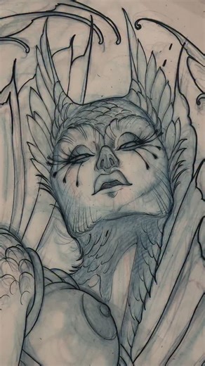 Teresa Sharpe on Instagram: "HARPY IN SHIBARI …the bound siren. The caged tempest. What is it like to lasso the wind? #rvatattoo #harpy #shibari #bondage #legsleeve"