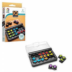 SmartGames IQ Arrows - a Skill-Building Travel Game w/Portable Case Featuring 120 Challenges for Ages 7 - Adult